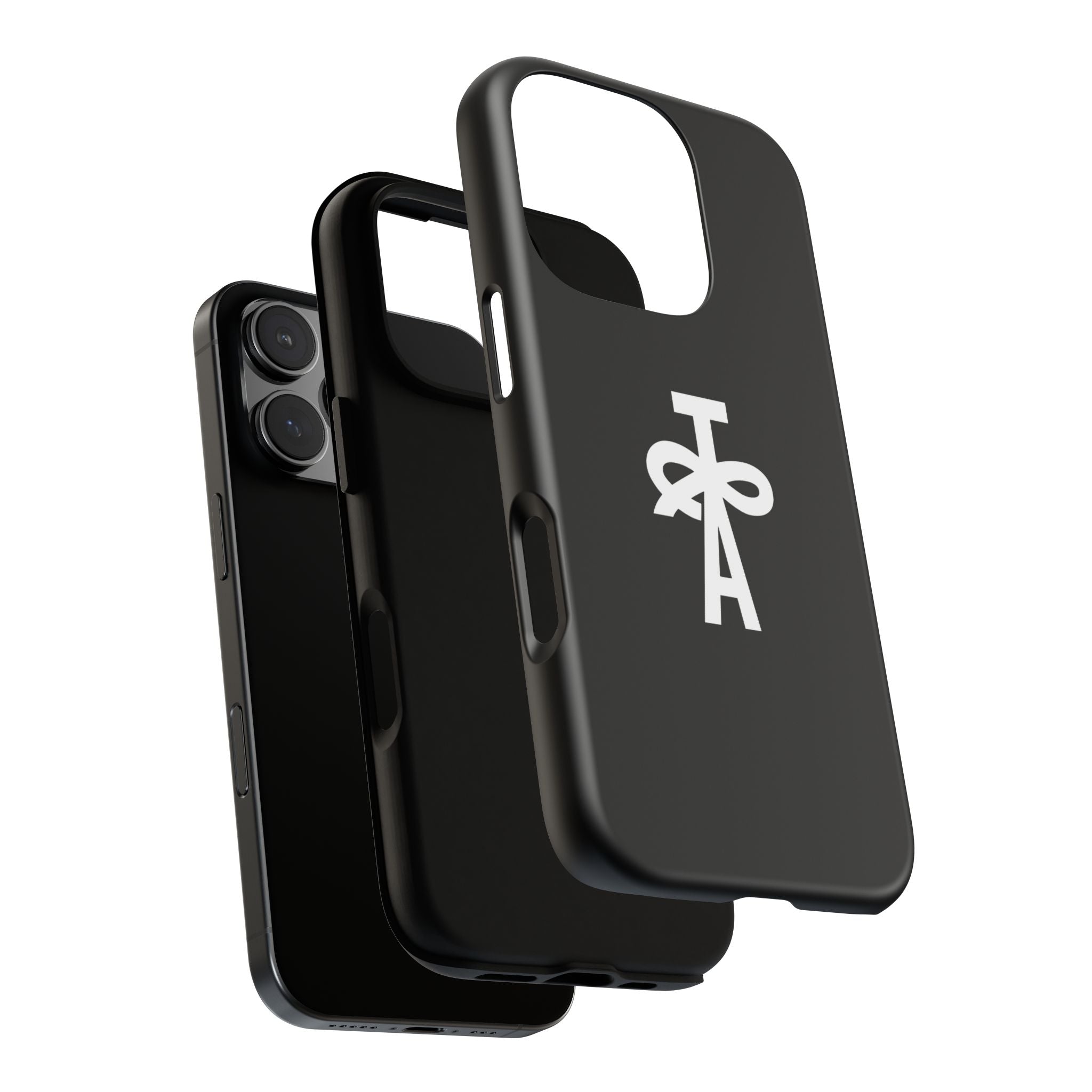 Tough Cases: Minimalist Black Phone Case with White Monogram Cross Log – Talent & Artists Collective Tough Cases: Minimalist Black Phone Case with White Monogram Cross Log – Talent & Artists Collective
